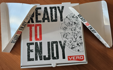 Paper- PL - Pizza Box 4 Color Print Hot & Fresh Pizza Brown or White  Color